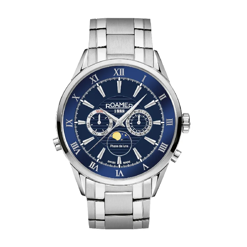 Roamer Superior Moonphase Men's Blue Watch 508821 41 43 50