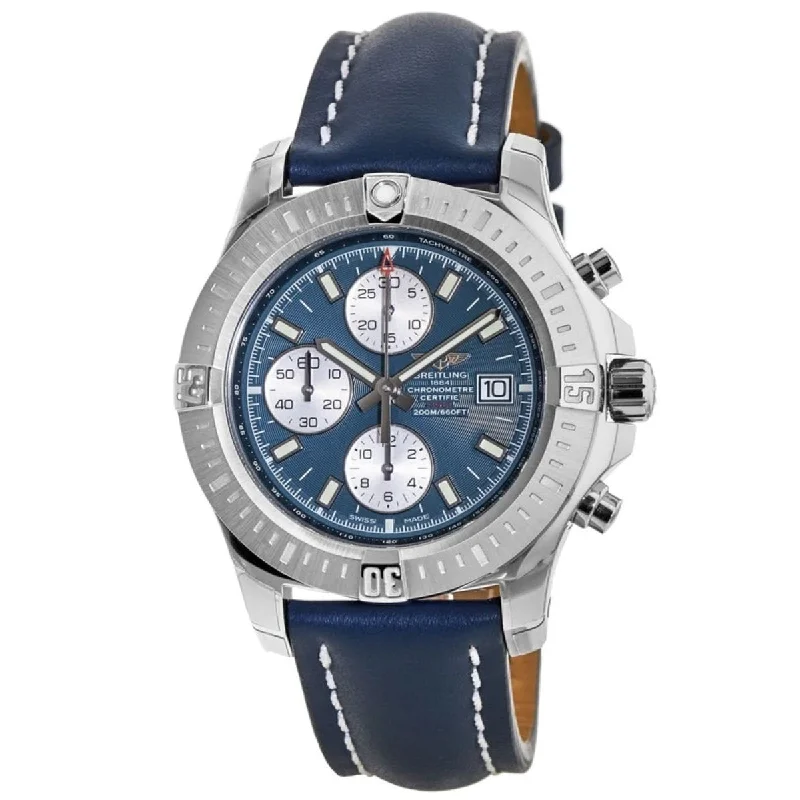 Breitling Men's A1338811-C914-105X Colt Chronograph Blue Leather Watch