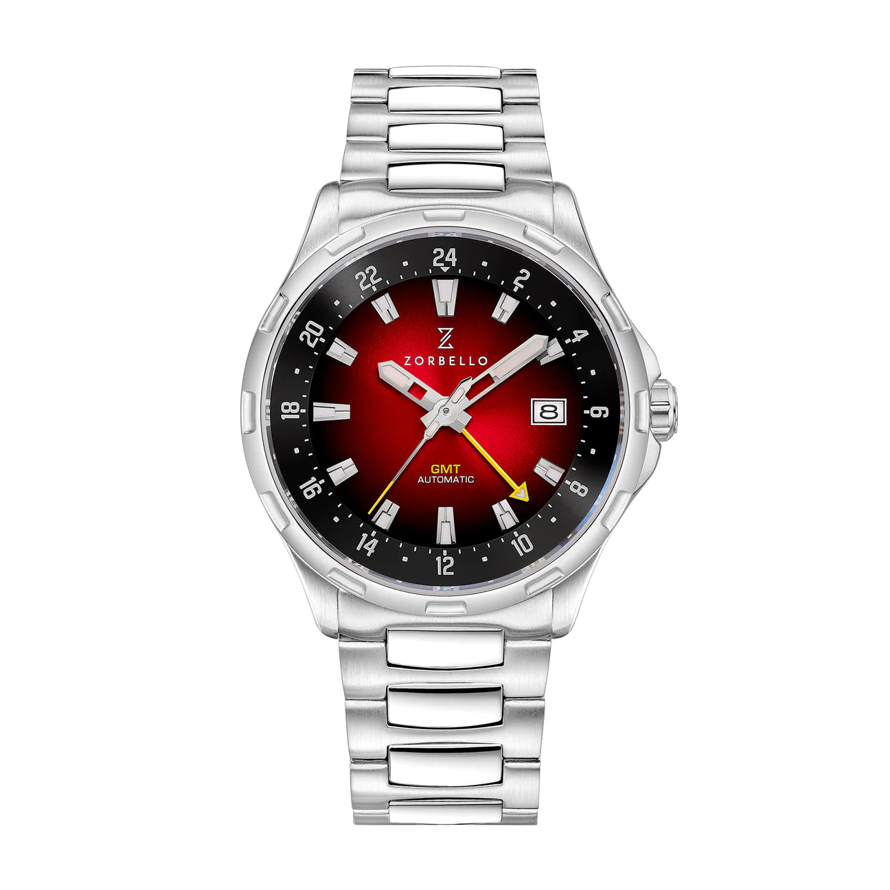 Zorbello Mechanical Watch G1 GMT Red SS LumiNova® ZBAF007