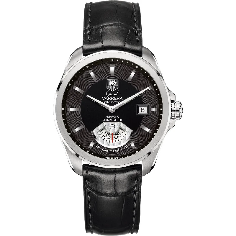 Tag Heuer Men's WAV511A.FC6224 Grand Carrera Black Leather Watch