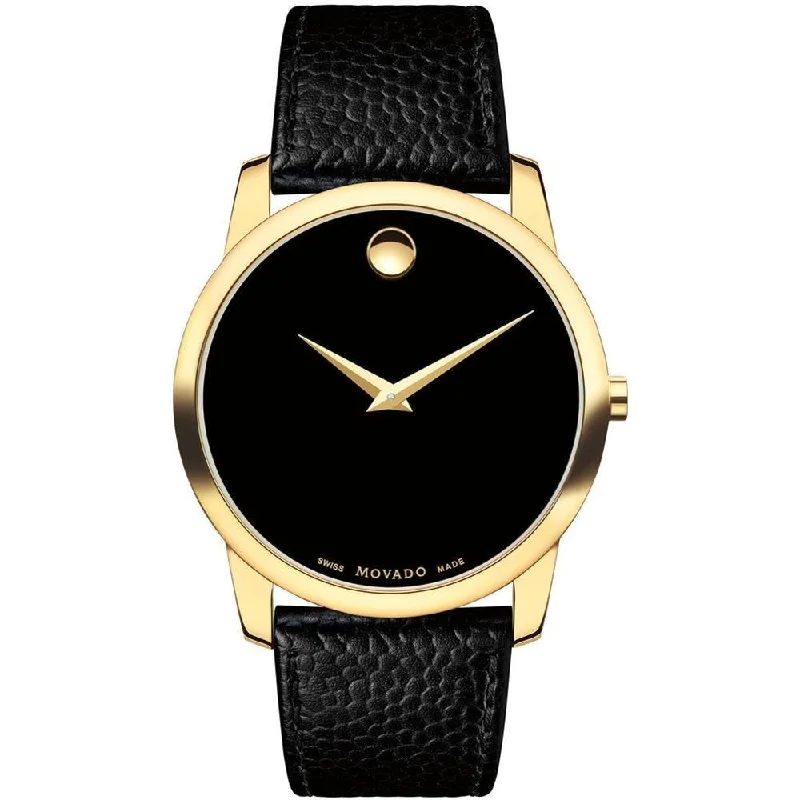 Movado Men's 0607014 Museum Black Leather Watch