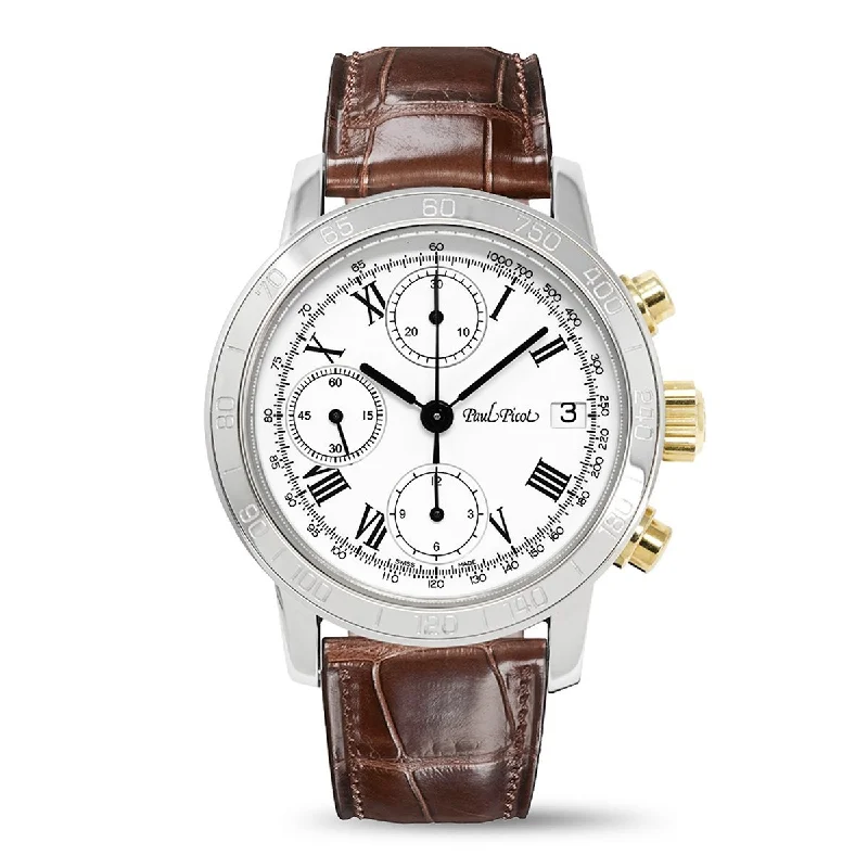 Paul Picot Men's Watch Chronosport Chronograph White P7034.20A.113